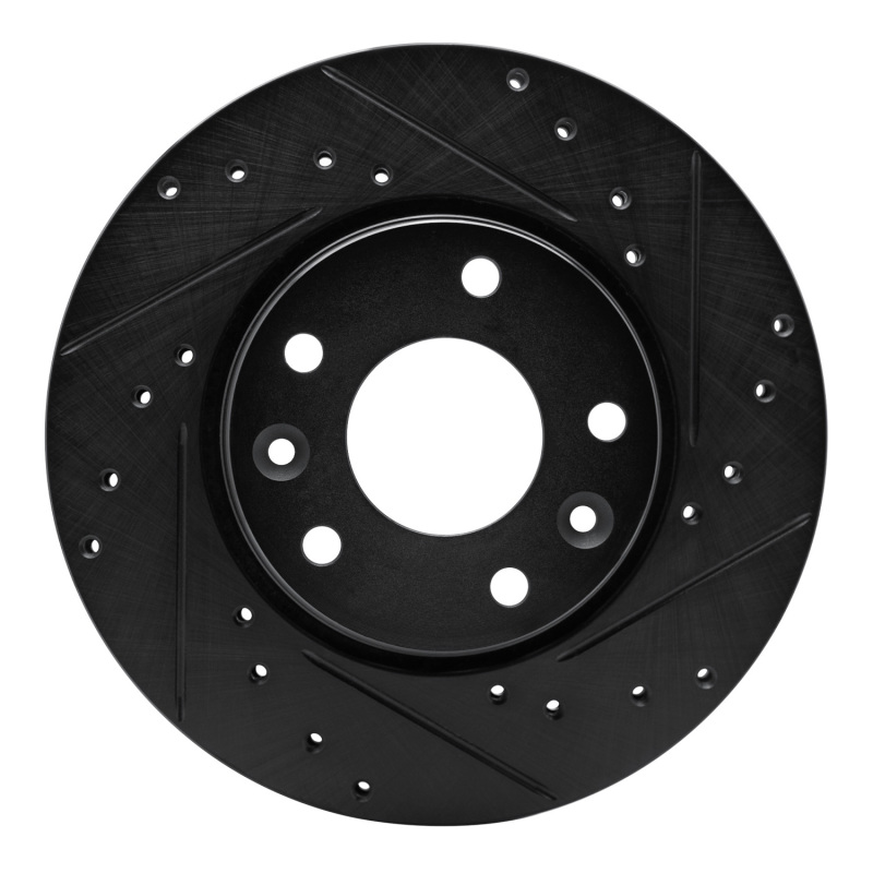 Nissan Sentra Brake Rotor (1) - Front Right - R1 Concepts - Drilled & Slotted - Black - `20-`25